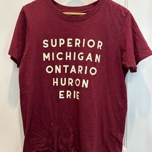 J Crew Maroon Graphic T-Shirt